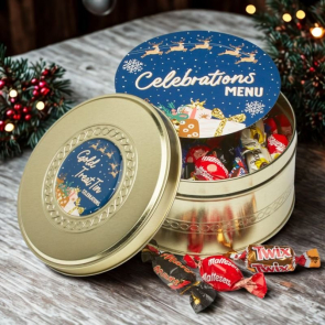 Gold Treat Tin Filled With Chocolates