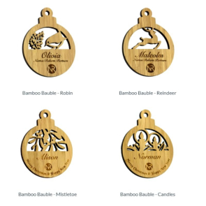 Bamboo Bauble Xmas Tree Decoration