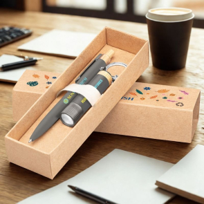Reborn Pen & Torch Gift Set made from Recycled Aluminium and Bamboo Accented