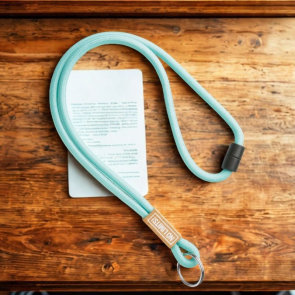 Polyester Cord Lanyard with Bamboo Plate (Pantone Matched)