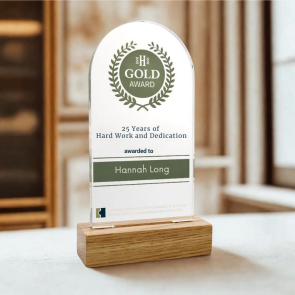 Shaped Acrylic Awards With Wood Base (Sustainably Sourced)