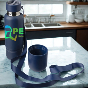 Lanyard Stainless-Steel Double-Walled Bottle with Cup 500ml