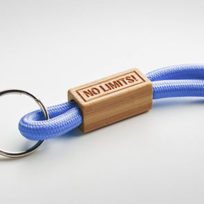 Polyester Cord Lanyard with Bamboo Plate (Pantone Matched)