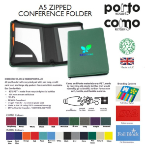 Como Recycled Zipped Folder A5