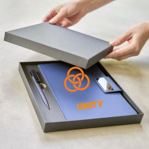 Recycled Office Set Containing a Notebook and Pen