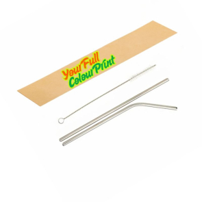 Reusable Metal Straw Set in Custom Packaging