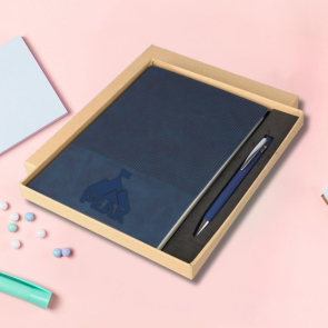 Recycled PU Notebook with Ballpen Gift Set (approx. A5)