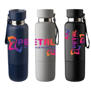 Lanyard Stainless-Steel Double-Walled Bottle with Cup 500ml