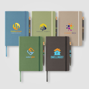 Terra Recycled Milk Carton Hard Cover A5 Notebook & Reborn Pen Set