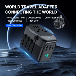 Recycled Plastic PowerPro Travel Adapter 