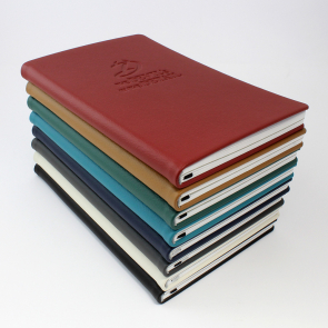 A5 Casebound E Leather Recycled Environmentally Friendly Notebook with Elastic Strap 