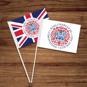 Paper Handwaving Flags with Union Jack or King's Coronation