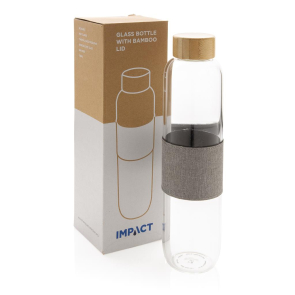 Impact Borosilicate Glass Bottle with Bamboo Lid