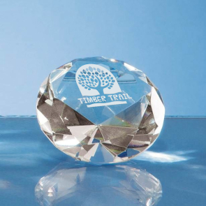Optical Crystal Clear Diamond Paperweight 6cm