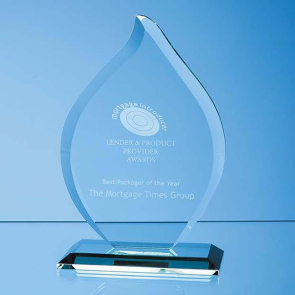 Jade Glass Flame Award 190 x 135 x 12mm 