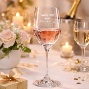 Single Diamante Petit Wine Glass with Heart Design and Gift Box
