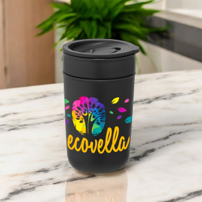 Danube Ceramic Tumbler with Recycled Plastic Exterior & Lid 355ml