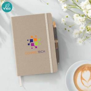 Terra Recycled Milk Carton Hard Cover A5 Notebook & Reborn Pen Set