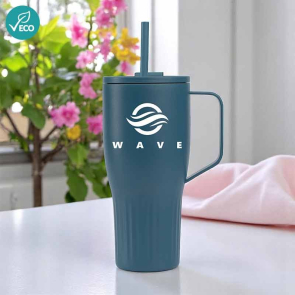 Majesty Recycled Stainless Steel Straw Tumbler 890ml