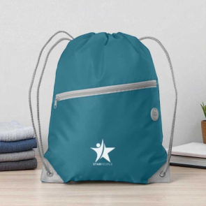 Vilda rPET Drawstring Backpack with Zippered Front Pocket