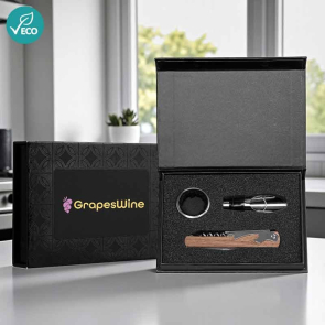 Stainless Steel & Wood Wine Accessory Gift Set - 3 Pcs