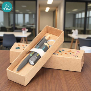 Reborn Pen & Torch Gift Set made from Recycled Aluminium and Bamboo Accented