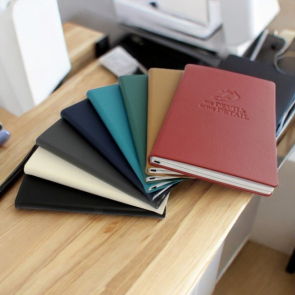 A5 Casebound E Leather Recycled Environmentally Friendly Notebook with Elastic Strap 