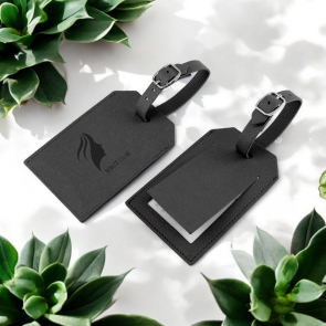Como rPET Vegan Rectangle Luggage Tag with Security Flap 