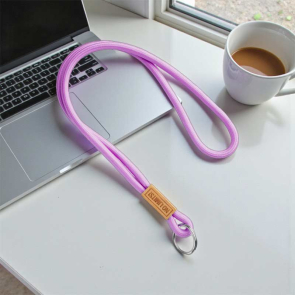 Polyester Cord Lanyard with Bamboo Plate (Pantone Matched)