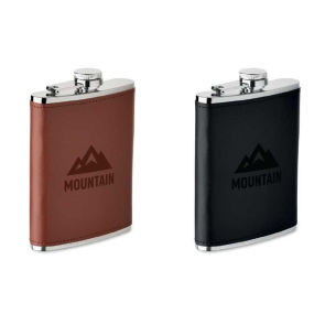 Slim Hip Flask with PU Cover 200ml