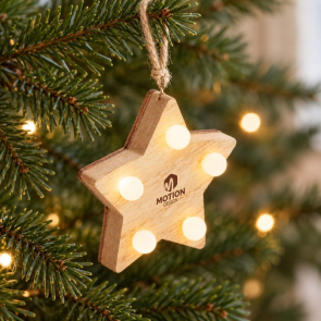 Wooden LED Star Ornament