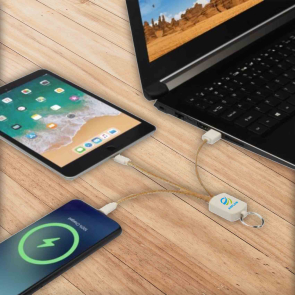 Bates Wheat Straw And Cork 3-in-1 Charging Cable
