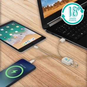 Bates Wheat Straw And Cork 3-in-1 Charging Cable