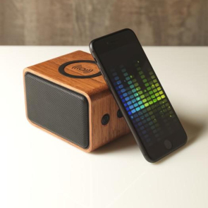 Wooden Speaker With Wireless Charging Pad