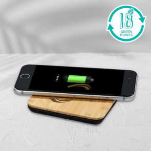 Leaf Bamboo And Fabric Wireless Charging Pad