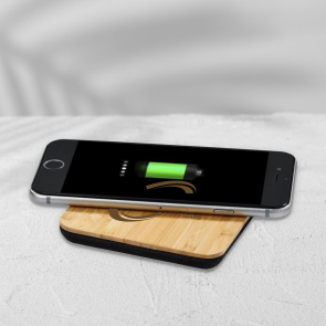 Leaf Bamboo And Fabric Wireless Charging Pad