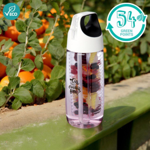 HydroFruit 700ml Recycled Plastic Sport Bottle With Flip Lid And Infuser