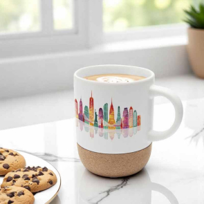 Ceramic Sublimation Mug with Cork Detail 300ml