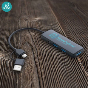 RCS Recycled Plastic USB Hub With Dual Input