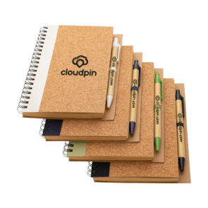 Cork Spiral Notebook with Pen