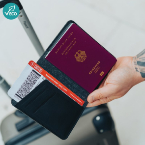 Trackmate RCS rpolyester passport holder worldwide locating