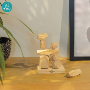 Wooden Balancing Rocks in Pouch