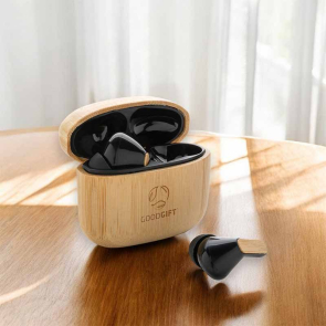 Bamboo TWS Earbuds with RCS Recycled Plastic