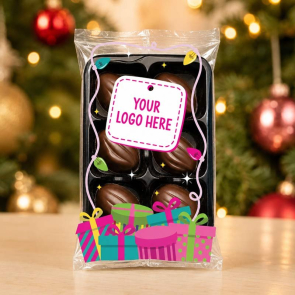 Flow Wrapped Tray with 6 Chocolate Truffles