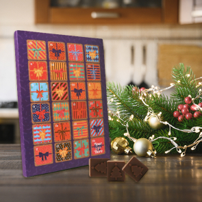 A4 Advent Calendar - Vegan Dark Chocolate - Bespoke 71% Cocoa 3D Branding