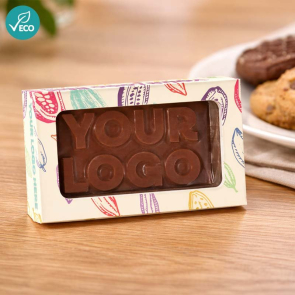 3D Branded  Dark Vegan Chocolate in Window Box