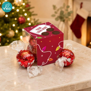 Lindor Milk Chocolate Truffles in a Clear Cube