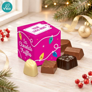 5 Chocolate Truffles in a Cube