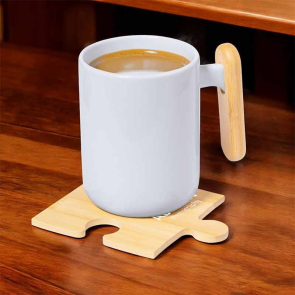 4 Piece Bamboo Coaster Set