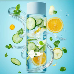 Aqua Water Bottle With Screw Top Lid